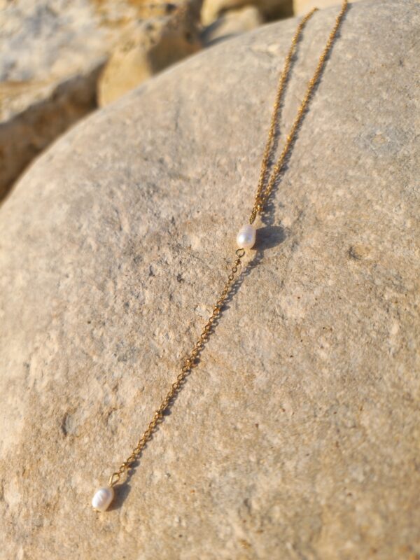 collier sautoir perle d'eau douce blanche