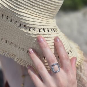 bague carré argent