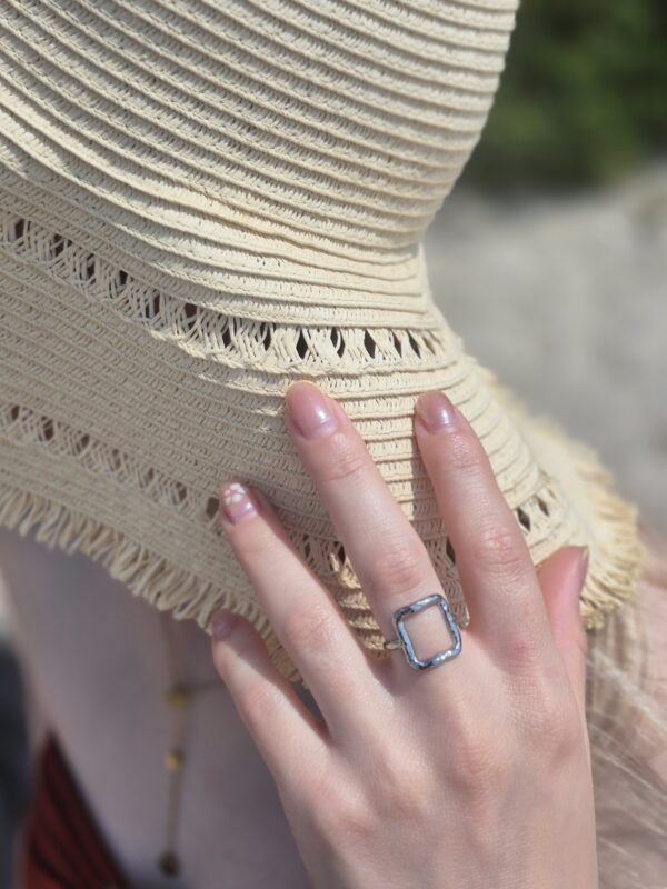 bague carré argent